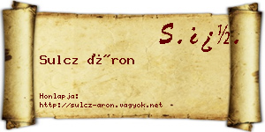 Sulcz Áron névjegykártya